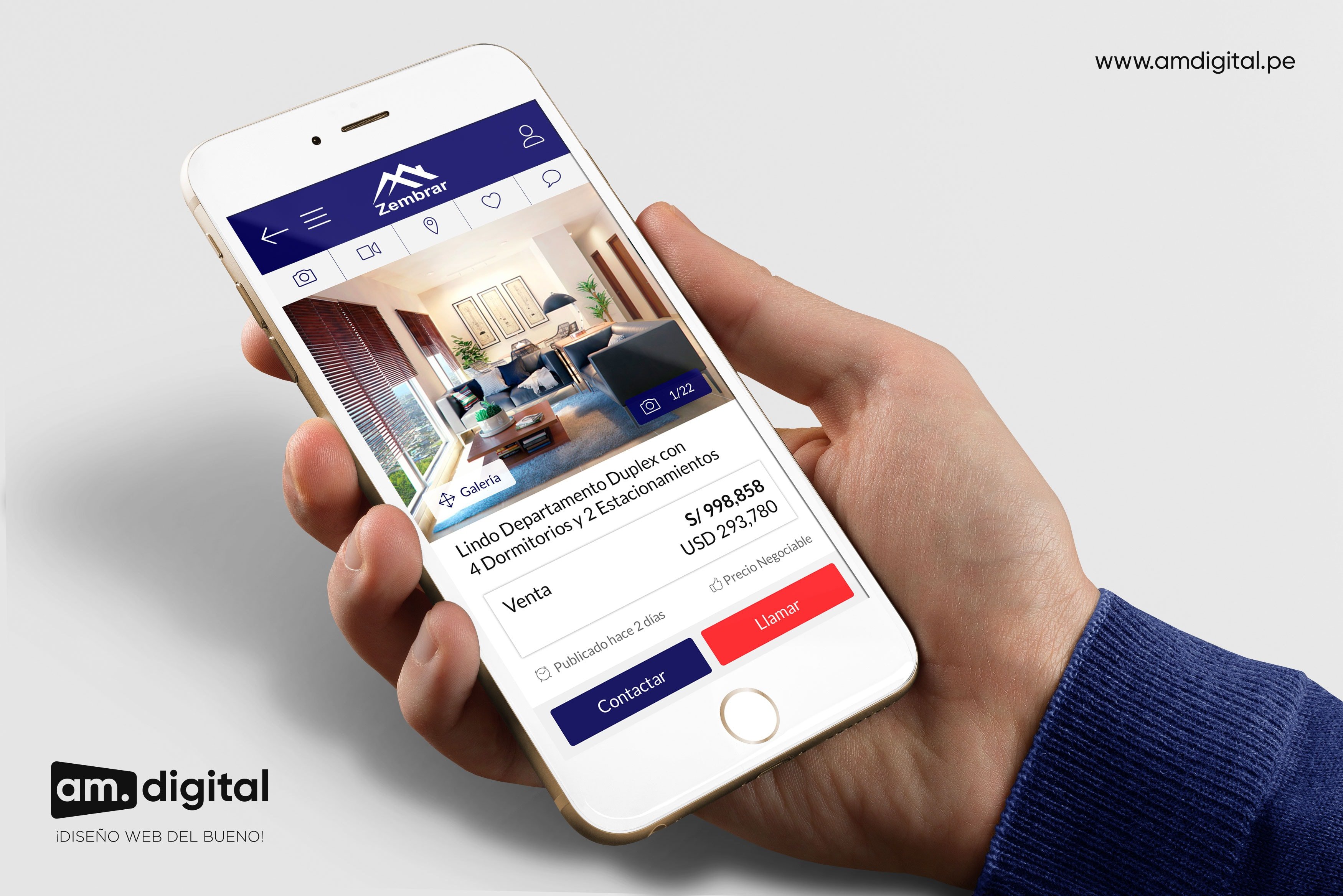 AM DIGITAL, Diseño de Página Web para Inmobiliaria Responsive